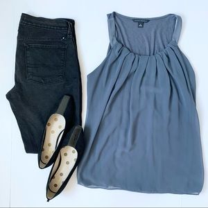 Banana Republic Gray Flowy Tank Top Size Small